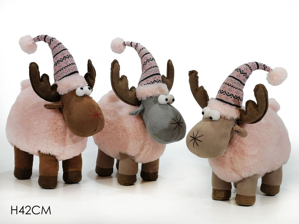 Renna Rosa Con Cappello