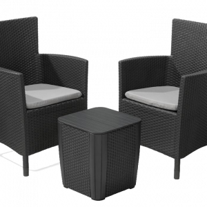 set in resina 2 poltrone tavolino pino casa e giardino